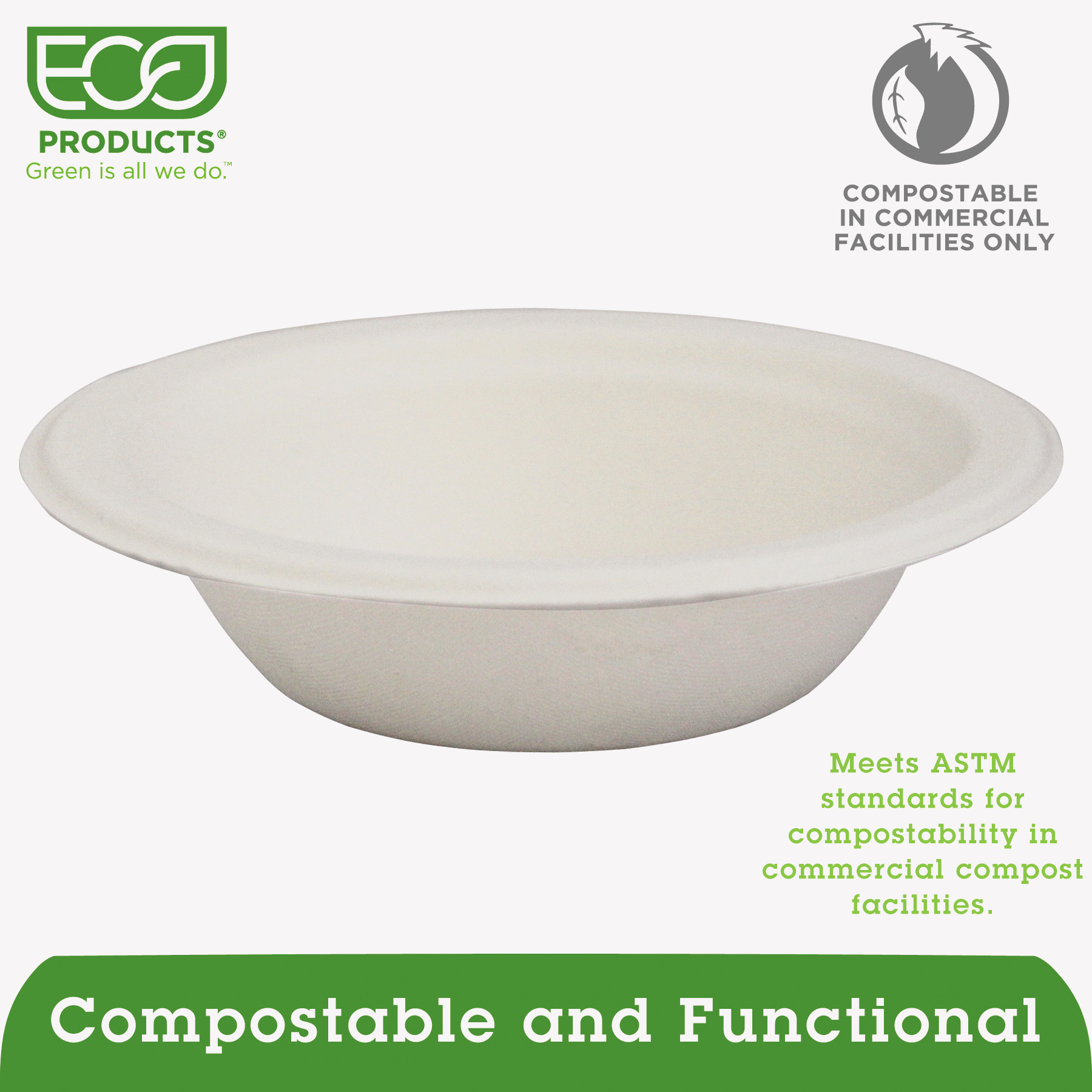 Eco-Products Renewable & Compostable Sugarcane Bowls - 12oz., 50/PK - image 3 of 3