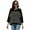 #1 Black, variant on Women Sweaters 3/4 Sleeve Striped Printed Oversized Sweaters Casual Crewneck Lightweight Knit Tops Size XL