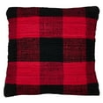 thumbnail image 1 of Fennco Styles GÃªnes Collection Buffalo Plaid Chindi 100% Cotton Throw Pillow Cover & Insert 18 x 18 Inch - Red, 1 of 2