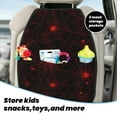 thumbnail image 5 of Fuzoiu Red Spider On The Web Print 2 Pack Kick Mat Back Seat Protector With 3 Storage Pockets, Universal Car Seat Back Organizer For Kids Pets, Waterproof Backseat Protector For Most Car, 5 of 8