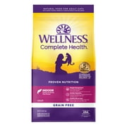 Wellness Complete Health Adult Dry Cat Food for Indoor Cats, Natural, Grain Free Kibble, Salmon and Herring Meal Recipe, 11.5 lb Bag