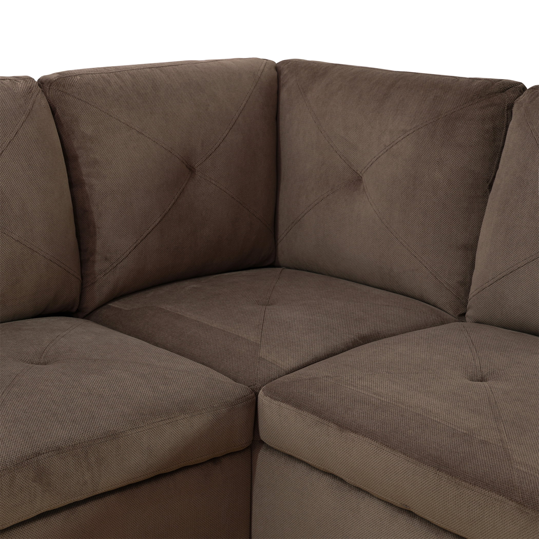 Aukfa 97" Classic Sectional Sofa 4 Seat L shape Couch for Living Room, 2Pillows, Oversized Right Chaise, Chenille, Brown
