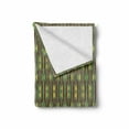 thumbnail image 2 of Kente Pattern Soft Flannel Fleece Throw Blanket, Retro Revival Diamond Line Pattern with Vertical Stripes, Cozy Plush for Indoor and Outdoor Use, 50" x 60", Sea Green Mustard, by Ambesonne, 2 of 6