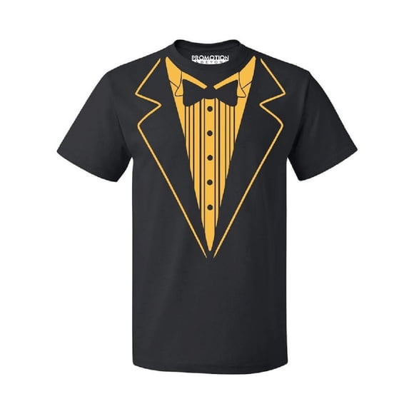 Tuxedo White Funny Men's T-Shirt (3XL, Black/Gold)