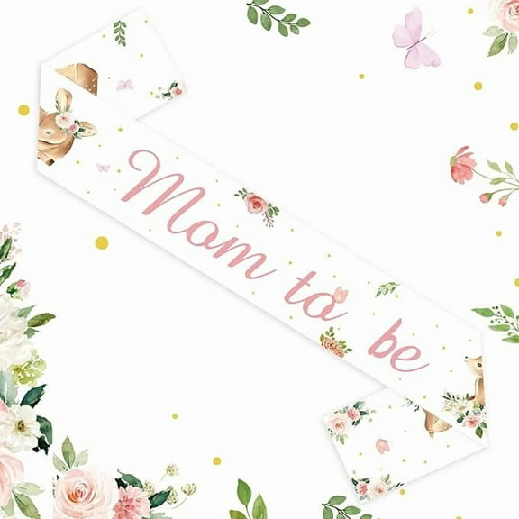 Deer Mom to Be Sash, Deer Baby Shower Decorations for Girl, Oh Deer She's Almost Here Baby Shower Sash for Mom to Be Gender Reveal Decorations
