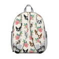 thumbnail image 3 of Boston Terrier Dog and Flower Florals Backpack Backpack for School,Cute School Bag,Schoolbag with Adjustable Shoulder Straps & Padded Back,13.8"x11.4"x6", 3 of 6