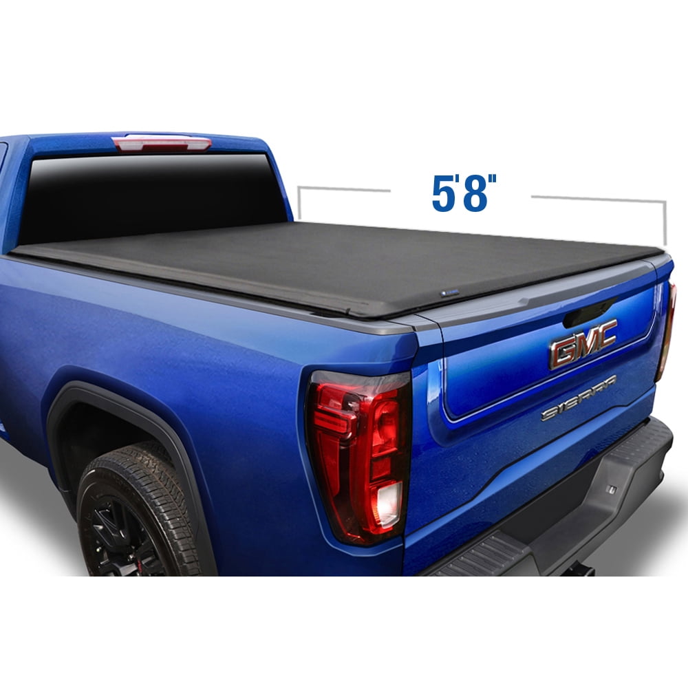 Tyger Auto T1 Soft Roll Up Truck Bed Tonneau Cover For 2019 Chevy Silverado Gmc Sierra 1500 New Body Style Incl Denali Fleetside 5 8 Bed Without Utility Track System