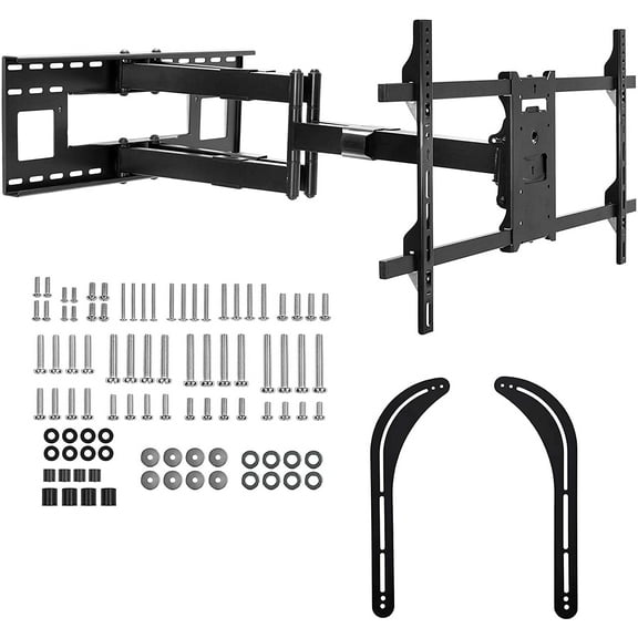 Mount-It! Long Extension TV Mount, Soundbar Mount, and TV Mounting Hardware Kit Bundle | Fits 43"-80" TVs