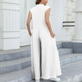 thumbnail image 5 of fheaev Jumpsuits for Women Casual Summer 1 Piece Outfits Solid Color Sleeveless Wide Leg Pants Rompers with Pockets Clubwear Straight Leg Jumpsuit for Workwear, 5 of 8