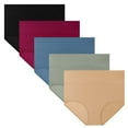 thumbnail image 2 of MecTo Women's Cotton Panties Underwear Briefs High Waisted High Cut Full Coverage, Multicolored 5-Pack, 2 of 7