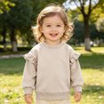 thumbnail image 2 of zuwimk Girls Long Sleeve T Shirts Kids Crewneck Fall Winter Tops Basic Tees(2-3 Years,Beige), 2 of 6