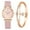 Pink, variant on VerPetridure Jadi European And American Style Gold Dial Ladies Bracelet Watch Set