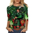 thumbnail image 2 of Ounisa Womens 3/4 Sleeve St. Patrick's Day T-Shirts Crew Neck Spring Graphic Tee Tops, 2 of 8