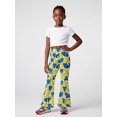 thumbnail image 4 of 4-5Y Girls Colored Flared Pants Digital Print Trousers Slim-Fit Wide Leg Flare for Spring Summer Autumn, 4 of 6