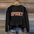 thumbnail image 4 of Halloween Sweatshirt for Women Casual Long Sleeve Pullover Sweatshirt for Daily Comfort and Style Black L, 4 of 5