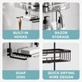thumbnail image 5 of Rustproof Hanging Shower Caddy with 2 Shelves and Built In Hooks for Bathroom Organization, 5 of 10