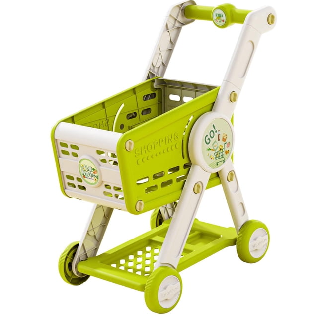 Carrito de compras para niños, juguetes educativos, multifuncional, aprendizaje temprano para niños. Verde
