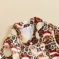 thumbnail image 6 of Cjfdfy Newborn Baby Girl Christmas Satin Pajamas Romper Santa Claus Printed Long Sleeve Furry Trim Jumpsuit Infant Cute Christmas Holiday Fall Winter Sleepwear 0-18 Months, 6 of 9