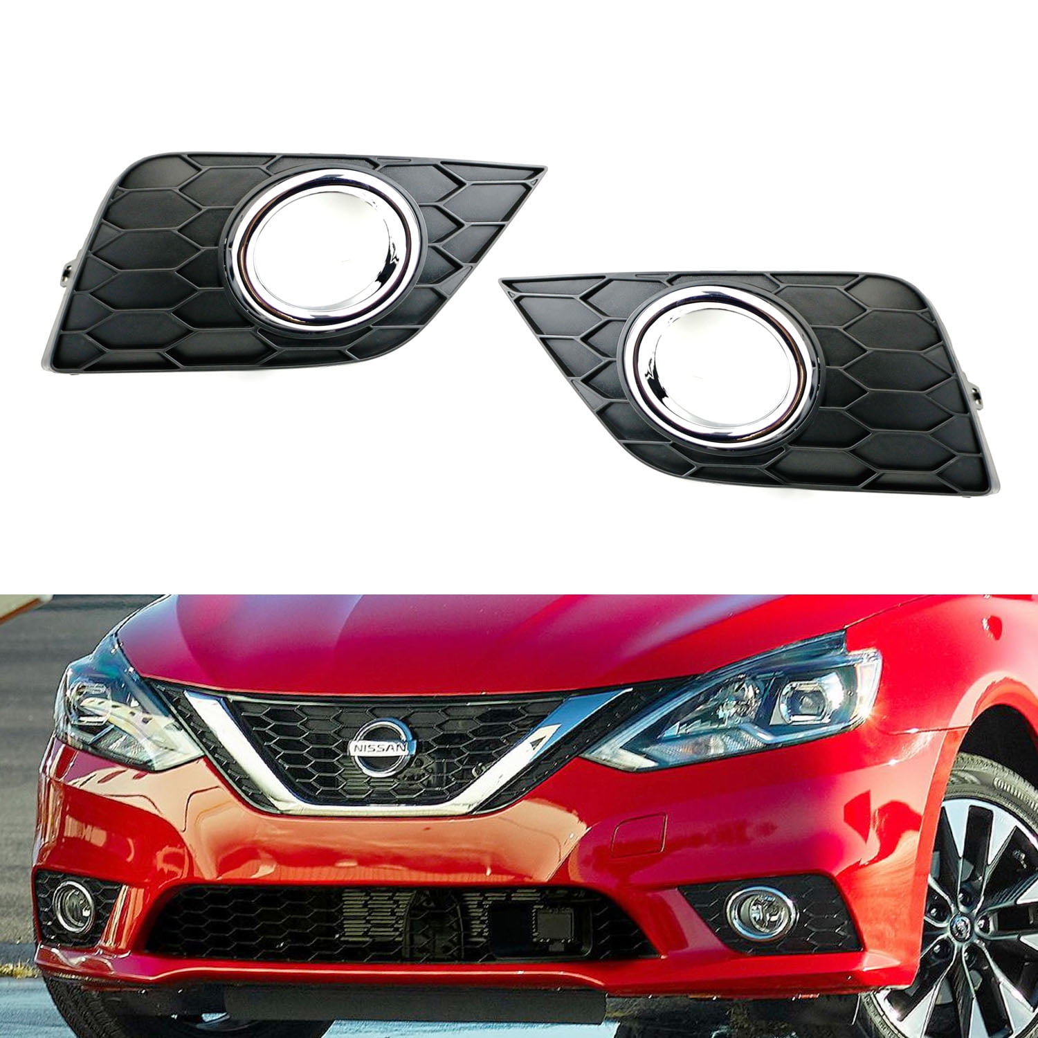 Front Bumper Fog Light Grille Cover Trim LH+RH For 1999-2004 Nissan Pathfinder Front Bumper Fog Light Grille Cover Trim LH+RH For 1999-2004 Nissan Pathfinder