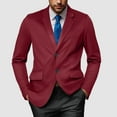 thumbnail image 2 of Bwdbhd Mens Blazers And Sport Coats Mens Casual Sport Coat Blazer Two Buttons Lightweight Business Jackets Red,2XL, 2 of 5