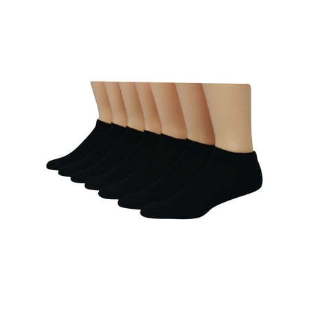 Hanes Men's Cushion No Show Socks, 12 Pack, Black, Size