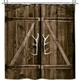 thumbnail image 6 of Wooden Garage Barn Door Shower Curtain 72Wx72H Inch Wood Plank Retro Rustic Farmhouse 12 Pack Metal Hooks Country Decor Fabric Bathroom Polyester Waterproof, 6 of 6
