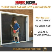 Magic Mesh Garage - Hands Free Magnetic Screen Door, Fits Single Garage Doors 8 & 9 Foot