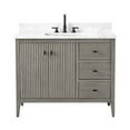 thumbnail image 3 of Vanity Art 42" Double Door Bathroom Vanity with Sink, Freestanding Storage Cabinet with Engineered Marble Top, Flip Down Tray, Drawer, and Shelf, 3 of 6