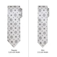 thumbnail image 3 of Jacob Alexander Men's Woven Floral Pattern Regular Neck Tie - Silver Black, 3 of 7