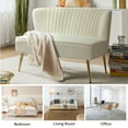 thumbnail image 5 of Tina's Home Velvet Upholstered Loveseat Sofa with Gold Metal Legs, Living Room Chair Tufted Back Home Bedroom Tan, 5 of 9