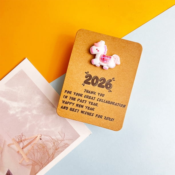 Tarjeta de Bolsillo de Resina Del Año Del Caballo 2026, Tarjeta de Regalo de Agradecimiento a Los Empleados.
