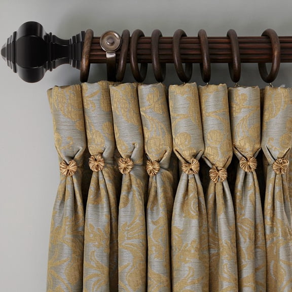 HOMEMAXS  2 Pcs Curtain Rod Decorative Head Finial Window Curtains Rods Black