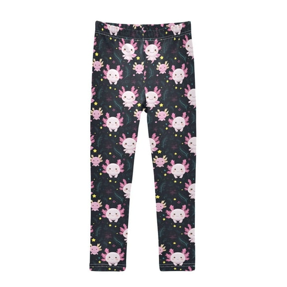 joogoo Girls' Leggings Cartoon Axolotl Stars Yoga Pants 6T