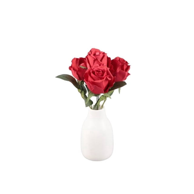 Arreglo Decorativo Mainstays Rosas Color Rojo con Florero 28.5 cm