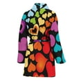thumbnail image 2 of Colorful Heart Wave Pattern Women Bathrobe One Size Univeral Fits Fashion Lightweight Plush Fleece Long Robe For Women, 2 of 3