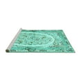 thumbnail image 2 of Ahgly Company Machine Washable Indoor Round Persian Turquoise Blue Traditional Area Rugs, 8' Round, 2 of 4