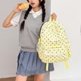 thumbnail image 4 of Women's Polka Dot Backpack Set 3 Piece, Yellow Nylon Laptop Bag with Lunch Box Pencil Case, Cute Lightweight School Bookbag for Teen Students, 15.6 Inch Waterproof Travel Daypack, 4 of 4