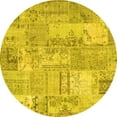 thumbnail image 1 of Ahgly Company Machine Washable Indoor Round Patchwork Yellow Transitional Area Rugs, 8' Round, 1 of 4