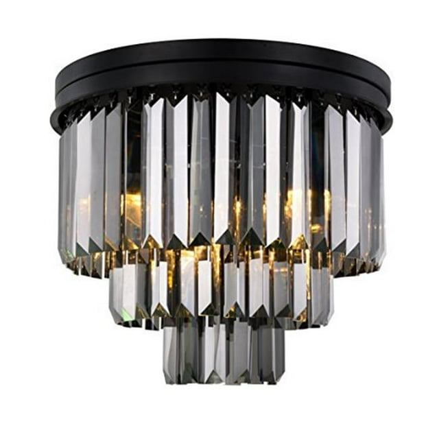 Urban Classic 1231F20MB-SS-RC Sydney 9 Light Flush Mount Royal Cut Crystals - Matte Black