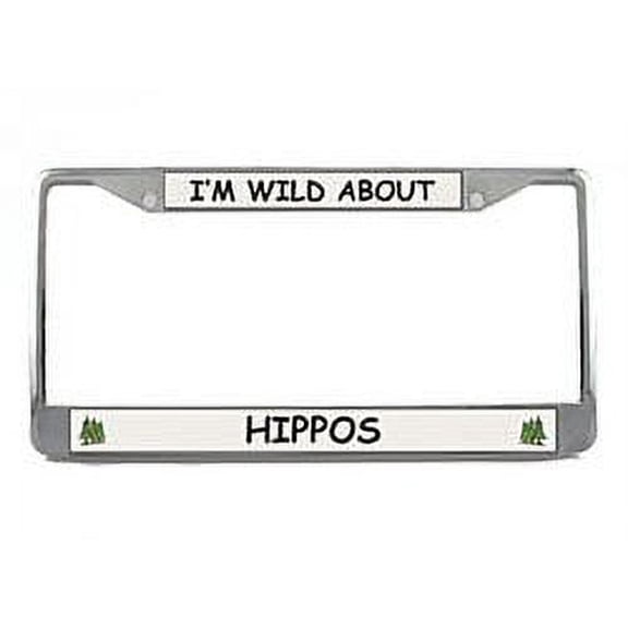 Hippopotamus License Plate Frame (Chrome) 5 Year Warranty