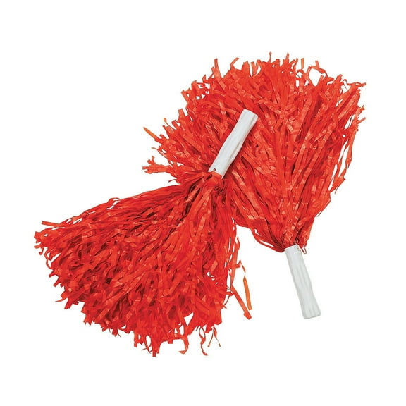 Red Pom-Poms (12Pc) - Party Favors - 12 Pieces