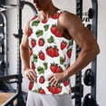 thumbnail image 5 of Uemuo Hand Drawn Strawberry Pattern Men's Muscle Shirts Sleeveless Dry Fit Gym Workout Tank Top Lightweight Sports Tank Top Beach Tank Top, Loose-fit Sleeveless Shirt-X-Large, 5 of 7