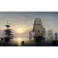 thumbnail image 3 of Lane, Fitz Hugh 14x10 Black Modern Framed Museum Art Print Titled - Boston Harbor, Sunset, 3 of 5