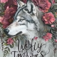 thumbnail image 6 of WYYP Wolf Flowers Girl Round Tablecloth Waterproof Resistant Fabric 100% Polyester Fiber White, 6 of 8