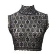 thumbnail image 1 of Women's Ruffle Turtleneck Detachable Fake Collar Half Shirt Blouse Floral Lace Pullover Underwear False Shirt Collar White L, 1 of 5