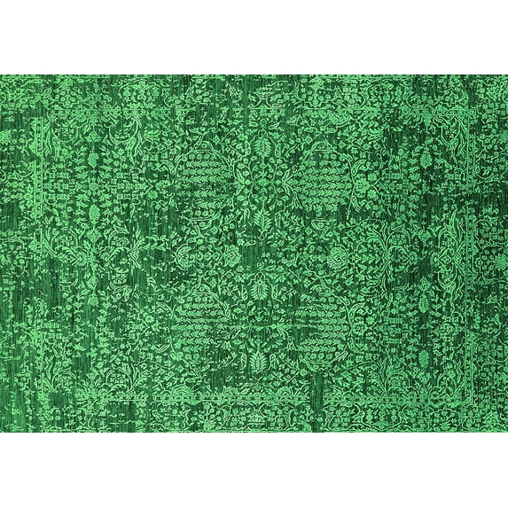 Ahgly Company Indoor Rectangle Oriental Green Industrial Area Rugs, 8' x 12'