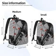 thumbnail image 3 of Honeii Abstract Geometric Hummingbird Print Canvas College Laptop Backpack, Durable Rucksack Travel Notebook Bag School Backpack Book Bag for Men Women-Small, 3 of 7