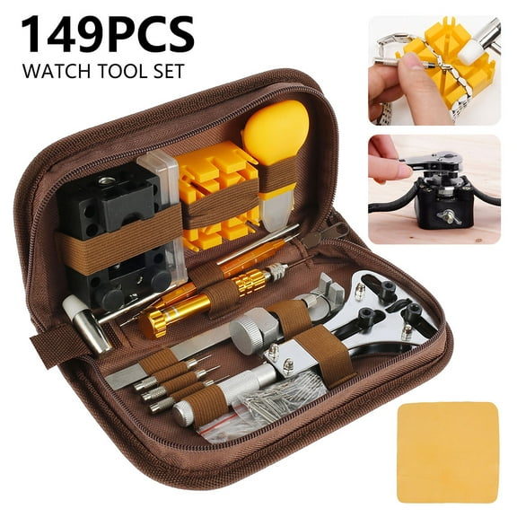 JTWEEN 149pcs Watch Repair Tools Kits, Watches Battery Replacement Watchband Link Remover Spring Bar Tool Kit with Carrying Case and Instruction Manual