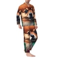 thumbnail image 2 of Yiaed Colorful Leaf Chihuahua Print Men’s Pajamas Set - Long Sleeve Button Down Sleep Shirt and Pajama Bottoms Sleepwear Set Mens Pjs Sets Men's Pajama Bottoms-, 2 of 7