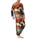 thumbnail image 2 of Fotbe Colorful Leaf Chihuahua Pijama de Hombre con Estampado de Manga Larga, Conjunto de 2 Piezas, Ropa de Dormir Suave y Cómoda con Bolsillos-Small, 2 of 7